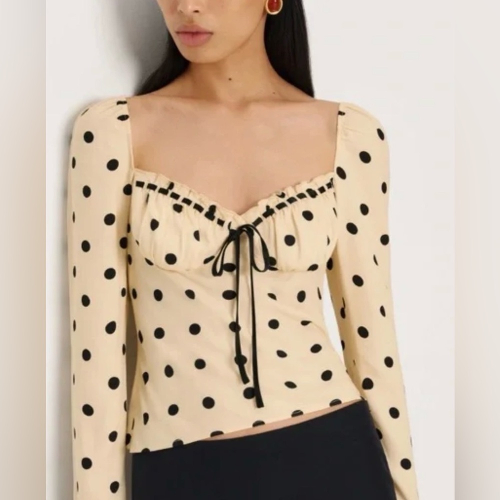 Polka Dot Cream Top